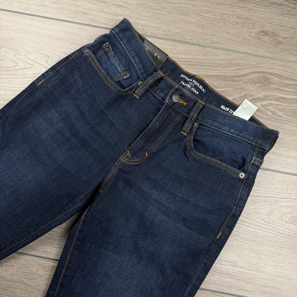 Banana Republic Men's Slim Fit Traveler Jeans Dark Blue Size 30x30 New